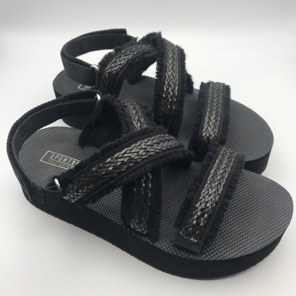 Yellow Box Womens Tahiti Black Ankle Strap Flatform Sandals Shoes